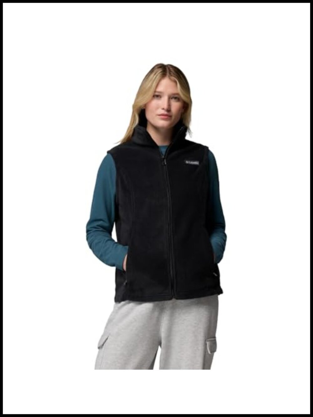 Benton Springs Fleece Vest Plush Warm Sleeveless Zip Pockets Outdoor